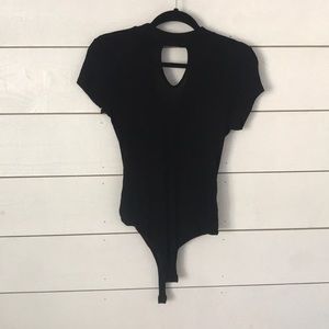 Black short sleeve bodysuit